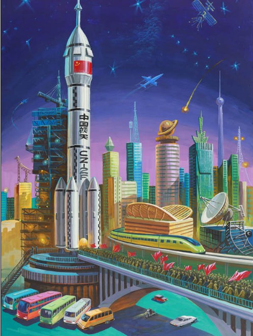 点击查看大图。 朝鲜宣传画画家笔下的当代中国(图集)